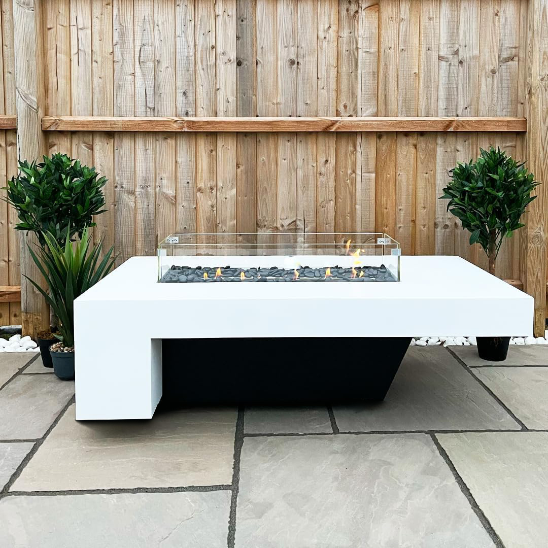 Stainless Steel Concrete Finish Gas Fire Pit Volcano 10-Hearthartsinn