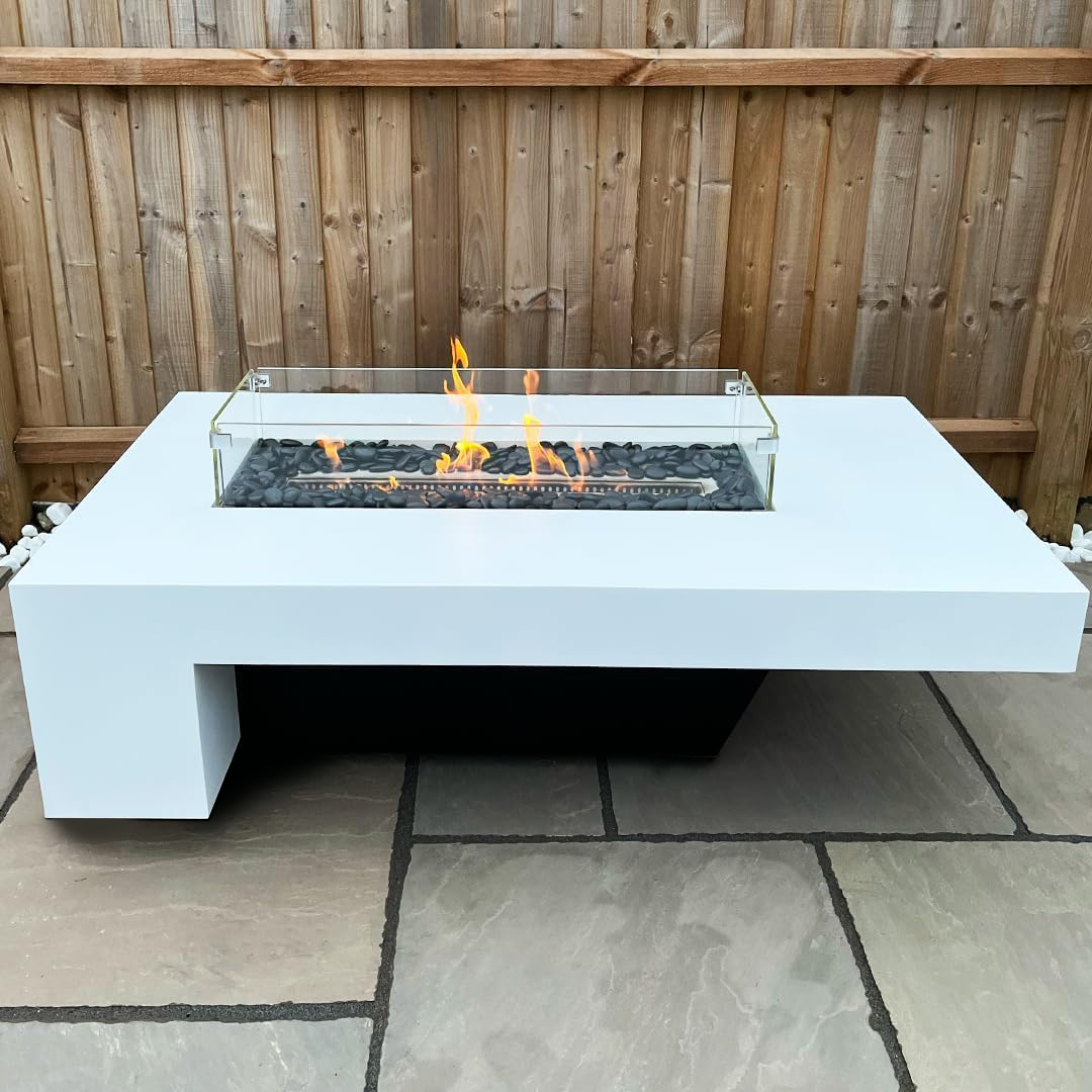 Stainless Steel Concrete Finish Gas Fire Pit Volcano 10-Hearthartsinn