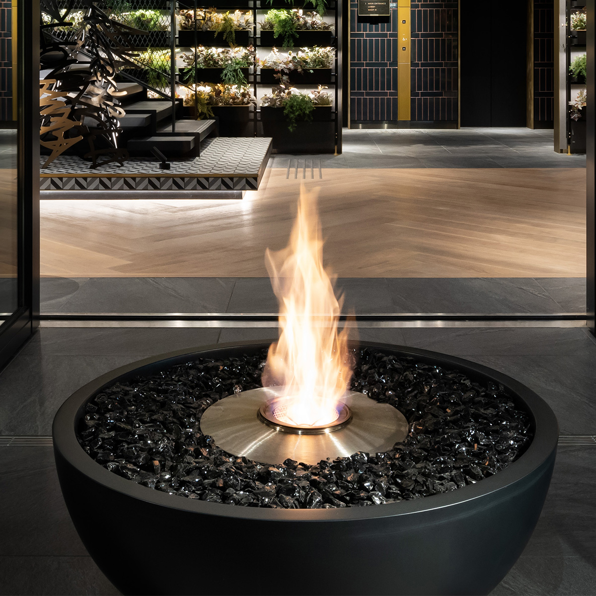 Metal Cement Finish Bowl Shape Gas Fire Pit Volcano 11-Hearthartsinn