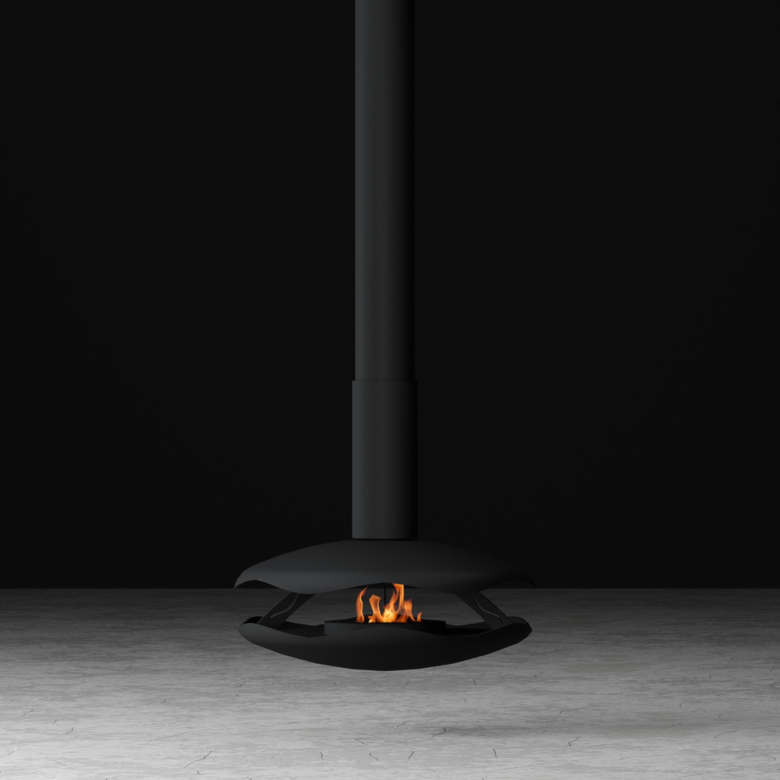 Luxury Hanging Disc-Shaped Real Fire Fireplace Shine 8-Hearthartsinn