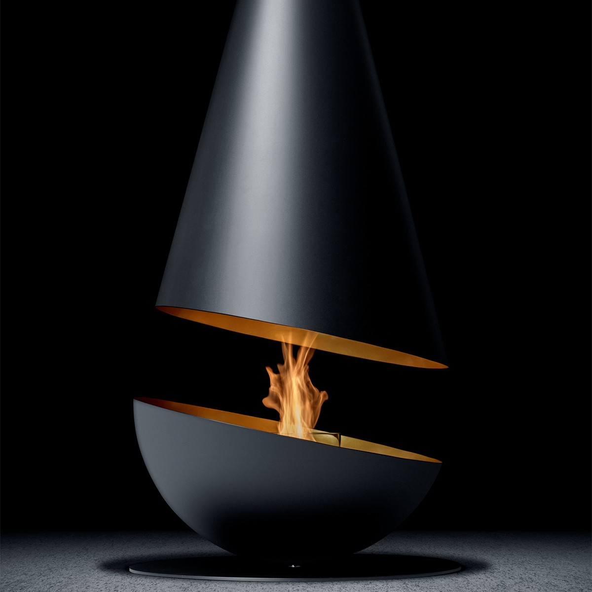 Luxury Hemispherical Suspended Fireplace Shine 7