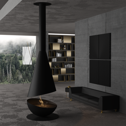 Luxury Hemispherical Suspended Fireplace Shine 7