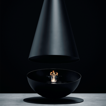 Luxury Hemispherical Suspended Fireplace Shine 7