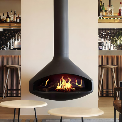 Luxury Hanging Trumpet-Shaped Real Fire Fireplace Shine 2