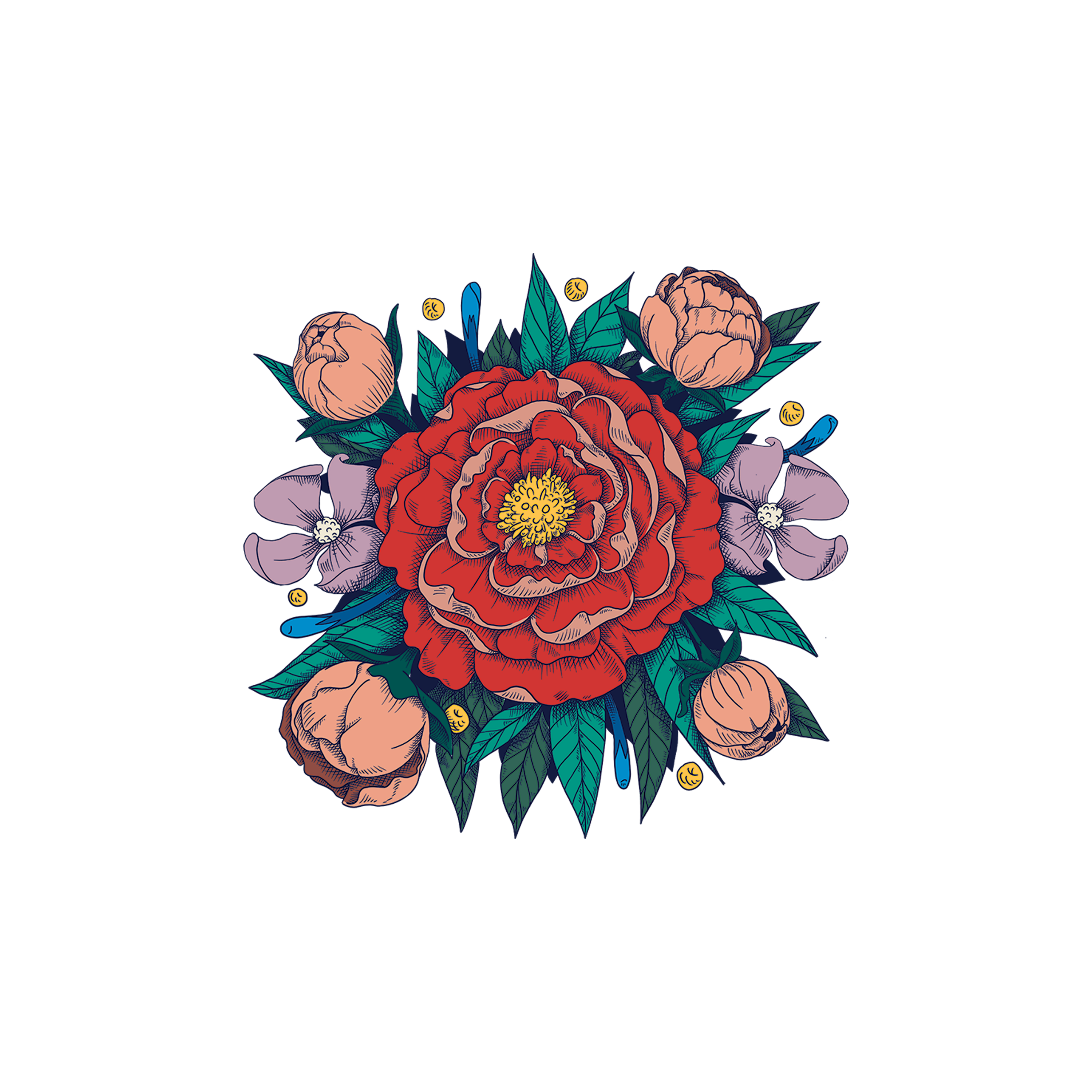 Red Peony Tattoo-Tattoo Cultures