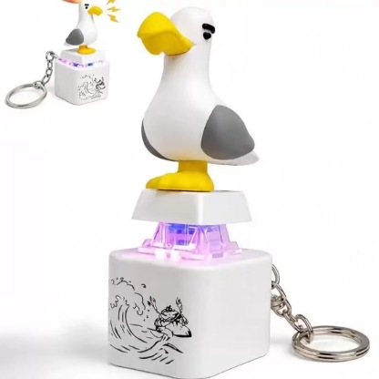 Light Up Animal Keychain Toy - Rechargeable LED Color Changing Sound Button