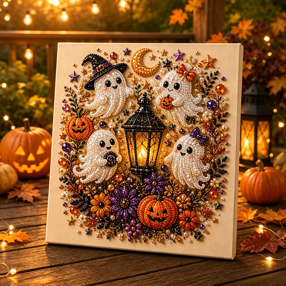 Halloween Pearl Art DIY Kit – Turn Tiny Pearls into Spooky-Cute Magic
