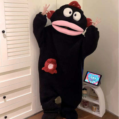 Funny Monster Hooded Fleece Robe for Adults