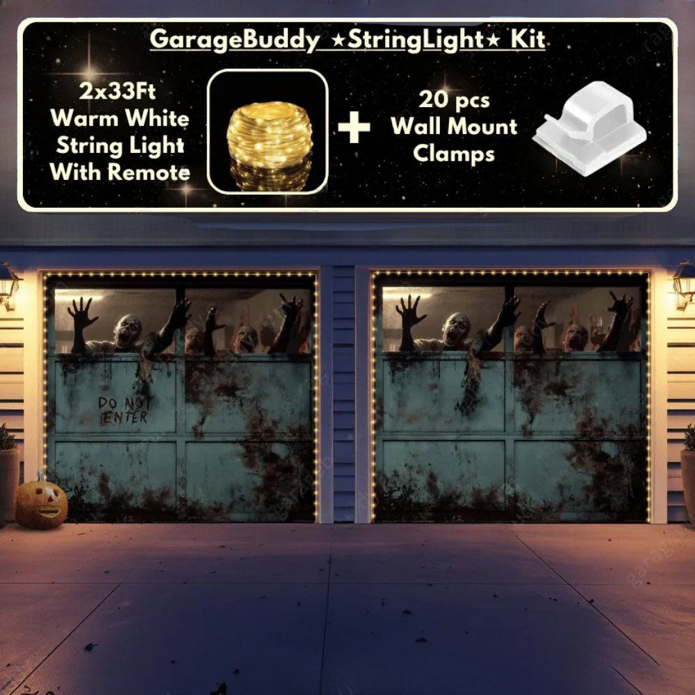 Zombie Breach Halloween Garage Door Covers D453