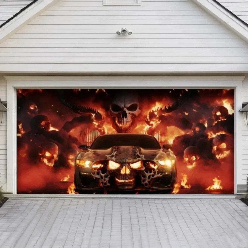 Hell Ride Halloween Garage Door Covers D457