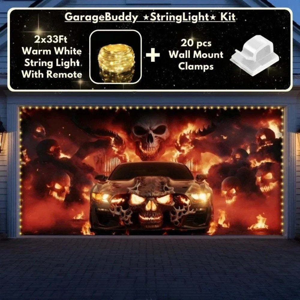 Hell Ride Halloween Garage Door Covers D457