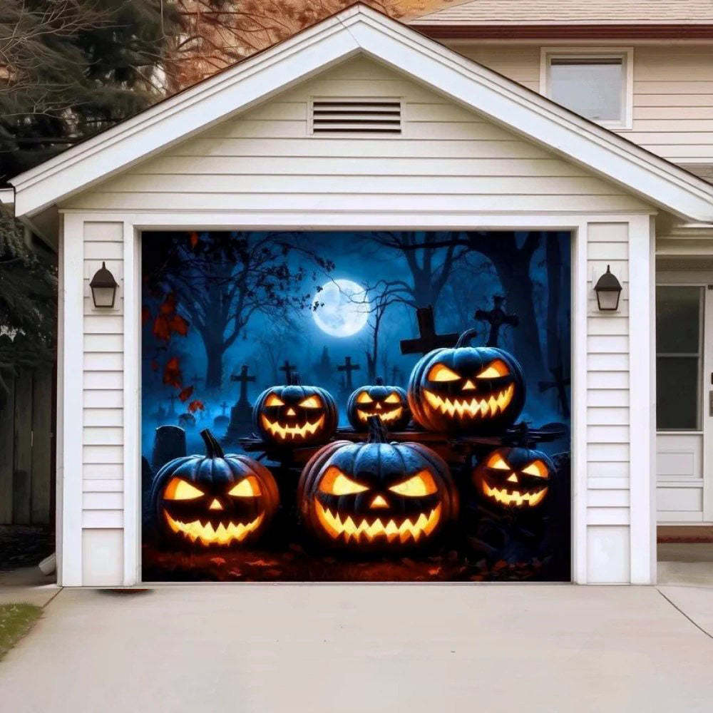 Cursed Pumpkins Halloween Garage Door Covers D455