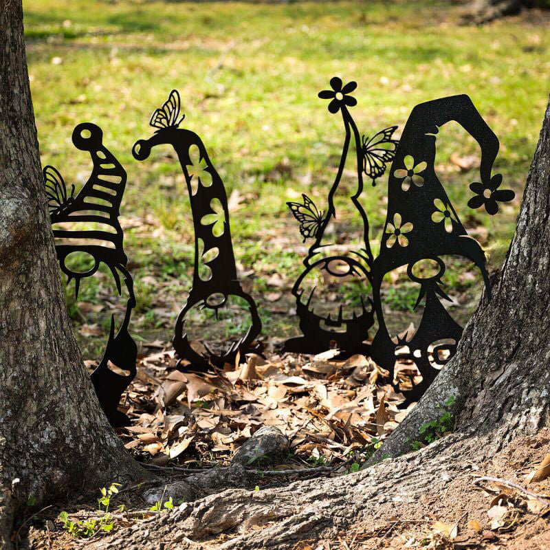 Metal Garden Art - Gnomes Silhouette Set
