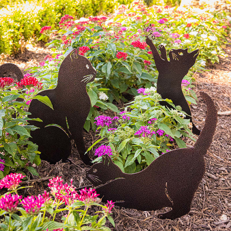 Metal Garden Art - Cats Silhouette Set