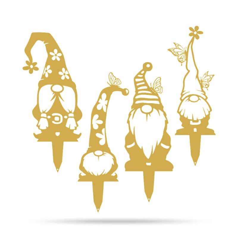 Metal Garden Art - Gnomes Silhouette Set