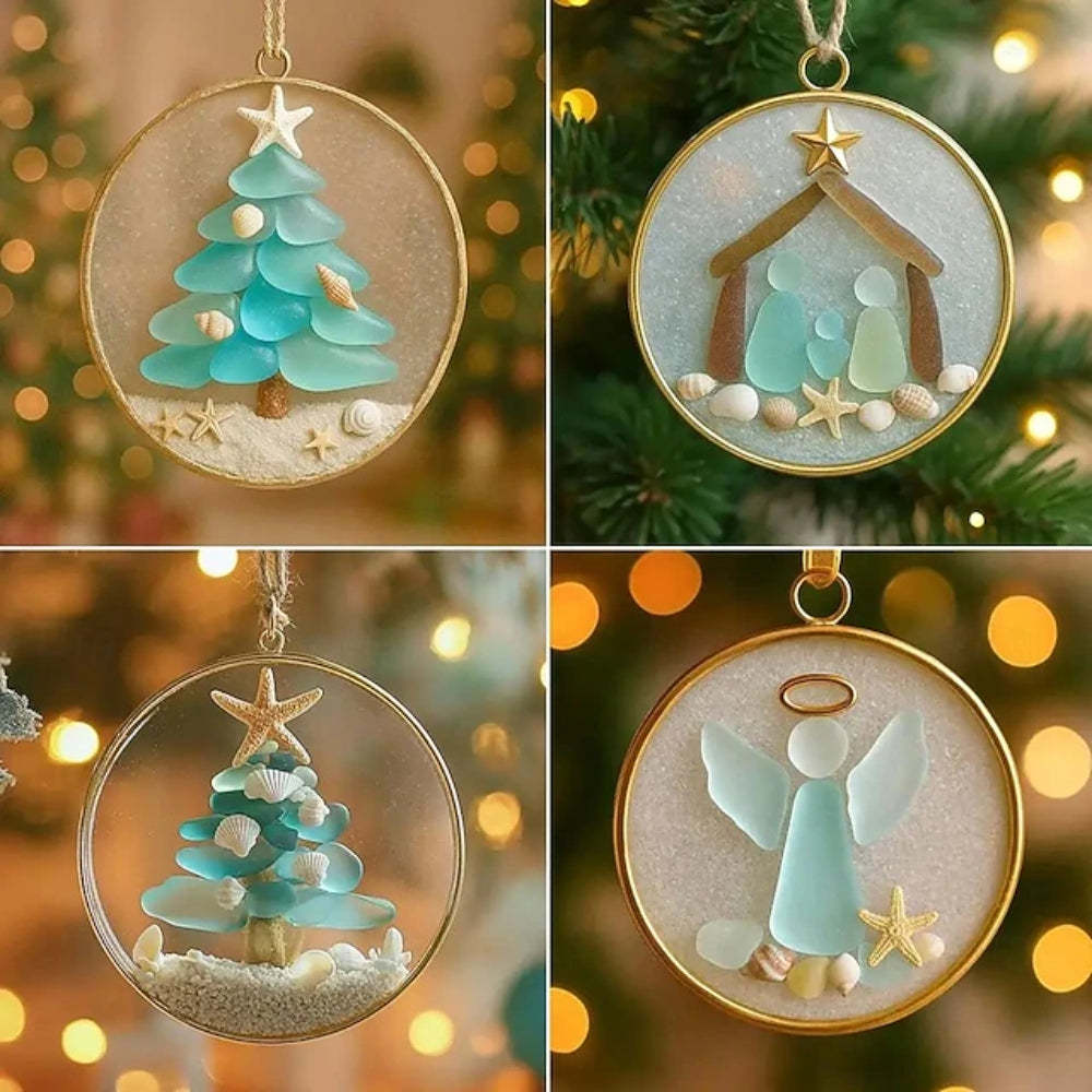 Sea Glass Coastal Christmas Tree Ornament