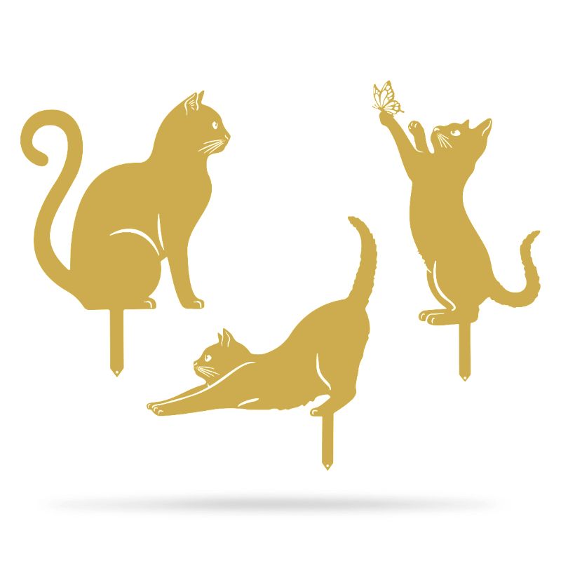 Metal Garden Art - Cats Silhouette Set