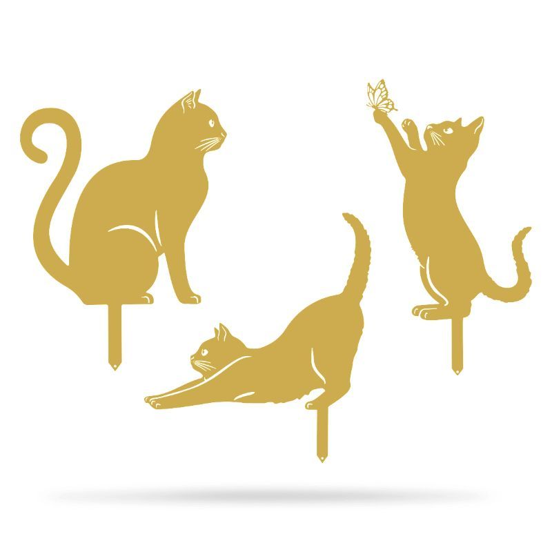 Metal Garden Art - Cats Silhouette Set