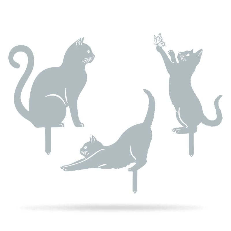 Metal Garden Art - Cats Silhouette Set