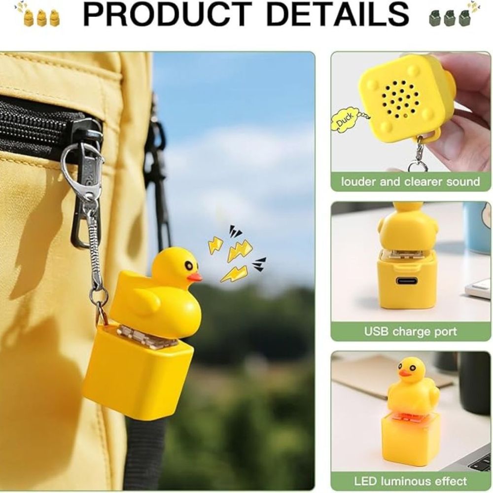 Light Up Animal Keychain Toy - Rechargeable LED Color Changing Sound Button