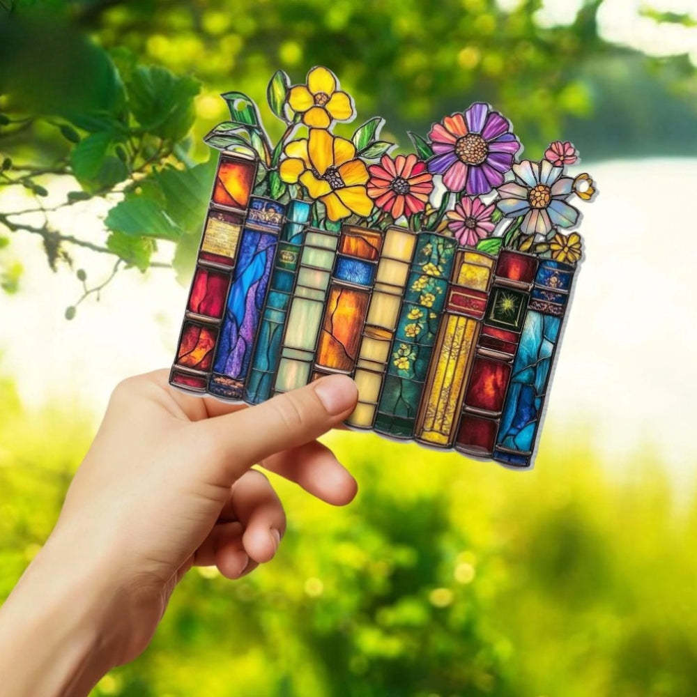 Vintage Flower Book - Acrylic Suncatcher