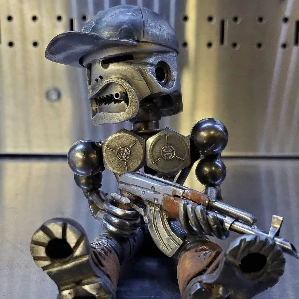 Classic Piston Skeleton Soldiers Sculpture