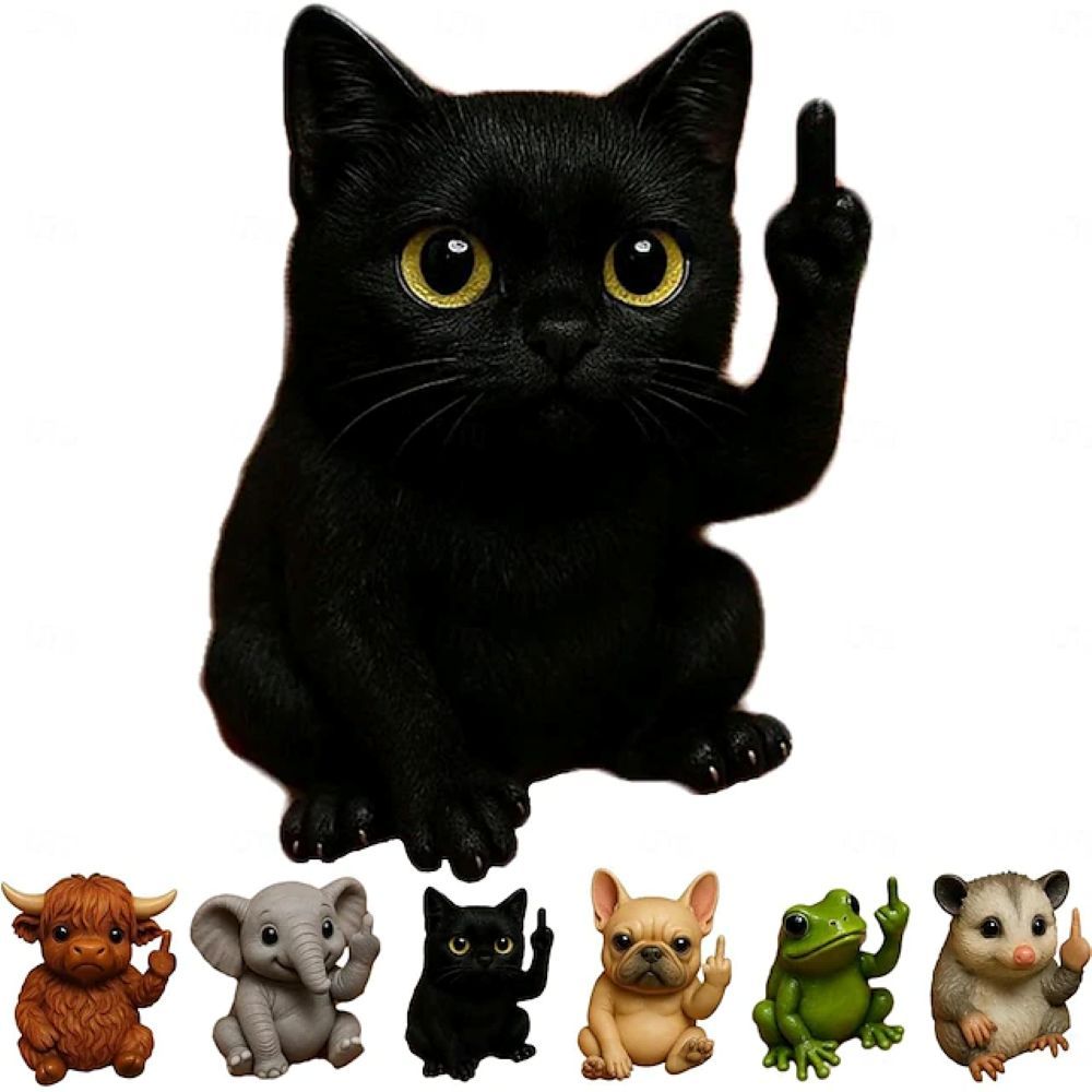 Funny Middle Finger Resin Animals