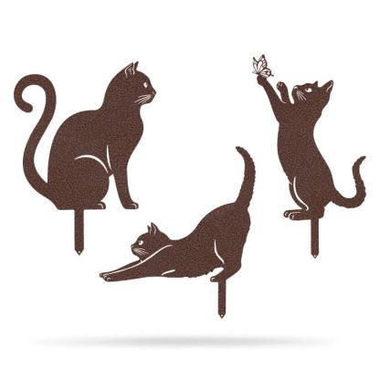 Metal Garden Art - Cats Silhouette Set