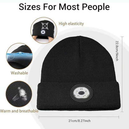 LED Bluetooth Beanie - Bluetooth Beanie With LED Headlamp