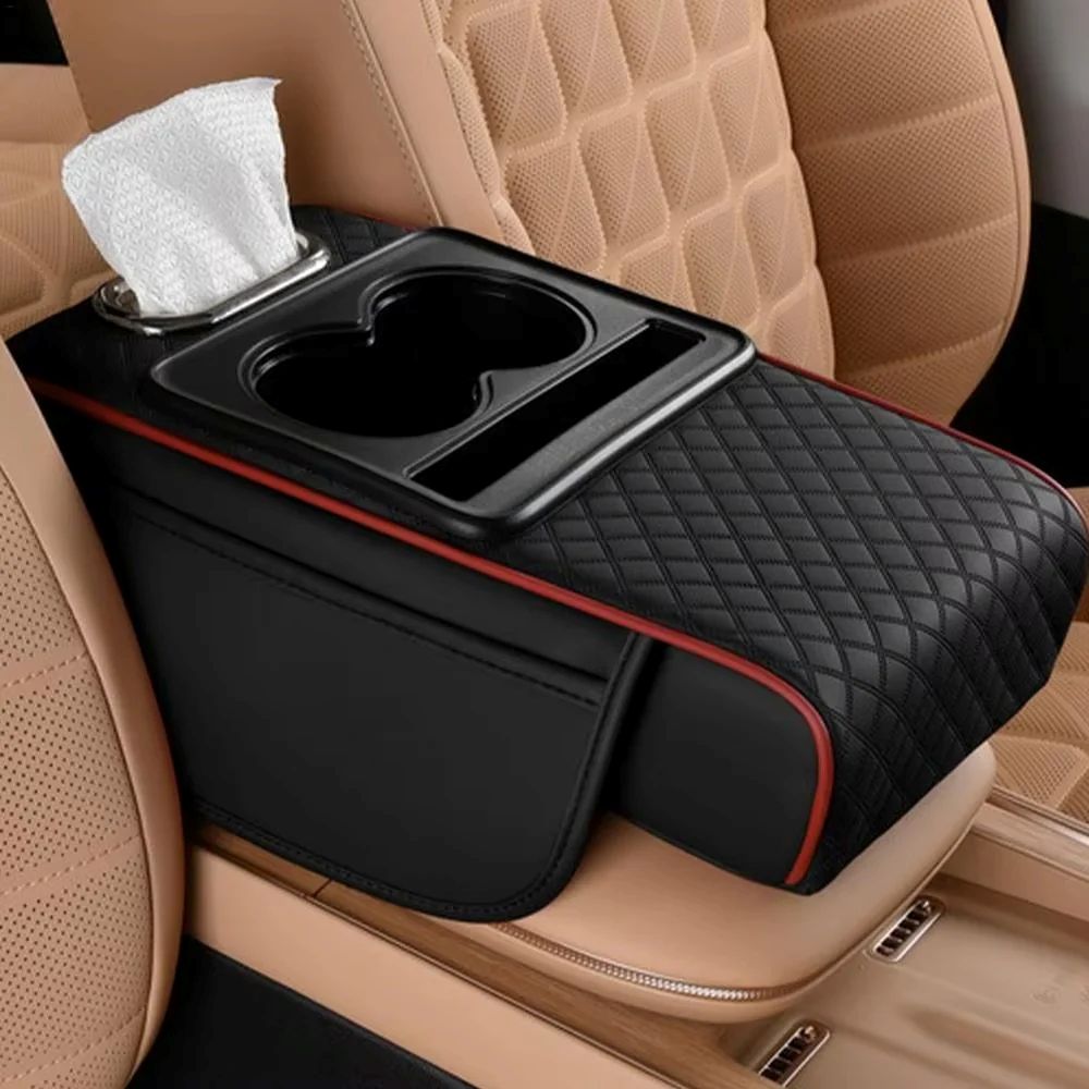 Multifunctional PU Leather Car Armrest Box Mat