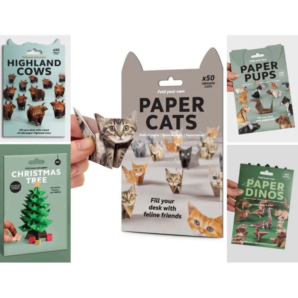 Easy DIY Paper Cats Kit - Guided Lines & Instructions Included