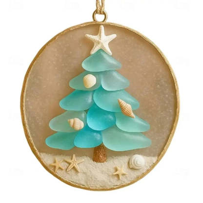 Sea Glass Coastal Christmas Tree Ornament