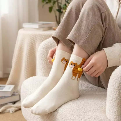 Quirky novelty cat socks designed as a fun gift for cat lovers