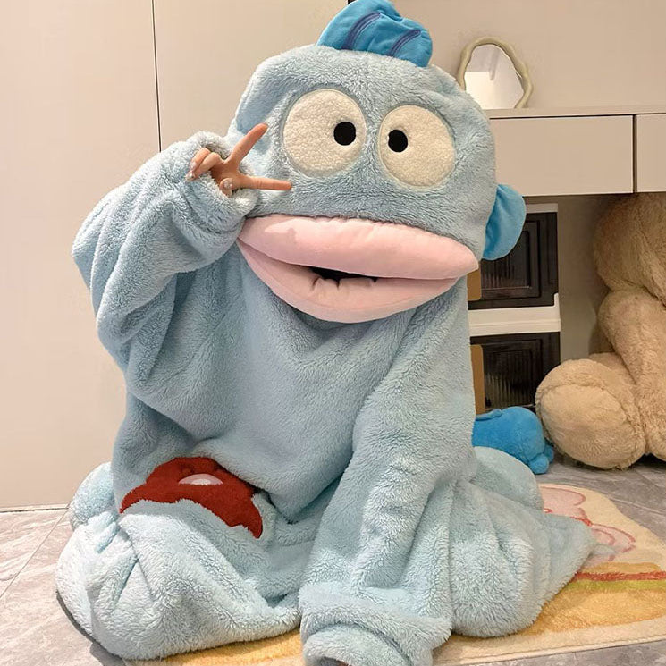 Funny Monster Hooded Fleece Robe for Adults