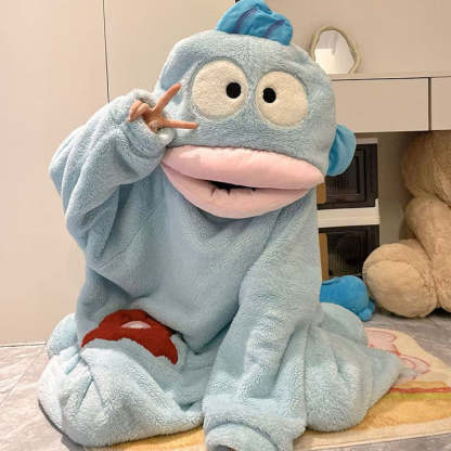 Funny Monster Hooded Fleece Robe for Adults