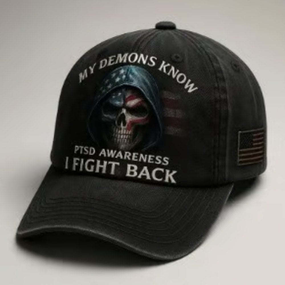 PTSD Awareness Veterans Challenge Hat – I Fight Back, Every Day