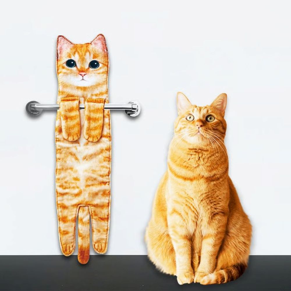 Funny Cat Hand Towels