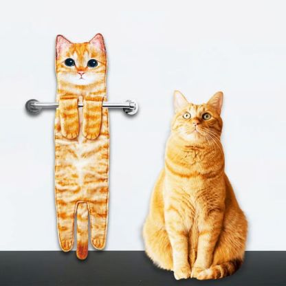 Funny Cat Hand Towels