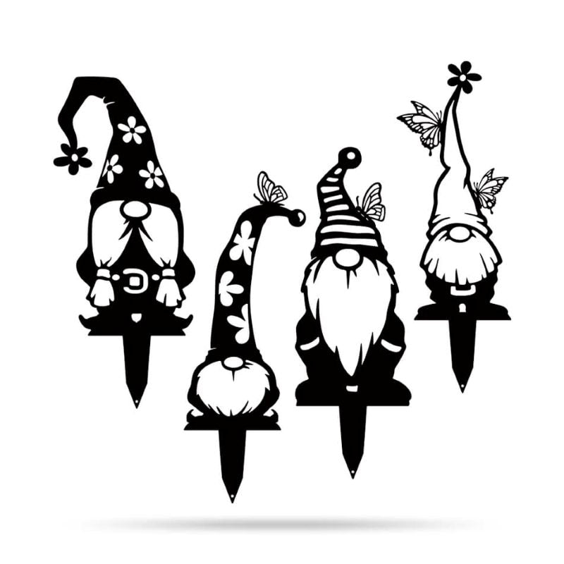 Metal Garden Art - Gnomes Silhouette Set