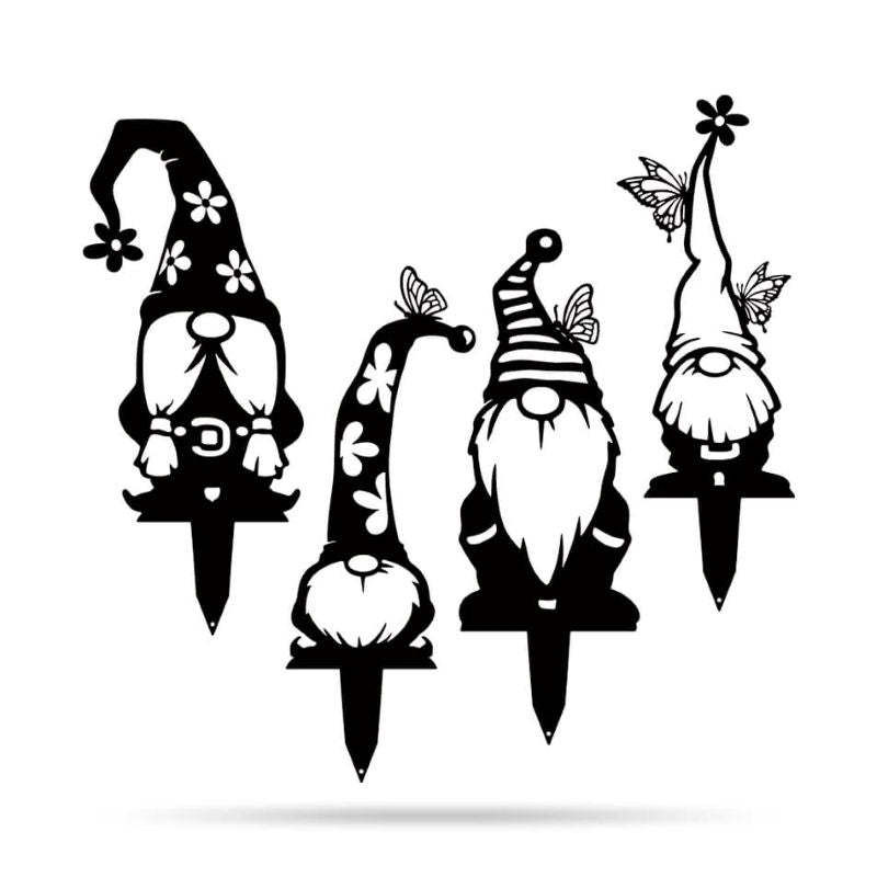 Metal Garden Art - Gnomes Silhouette Set