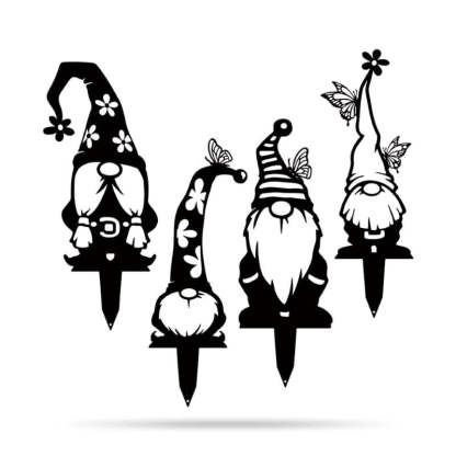 Metal Garden Art - Gnomes Silhouette Set