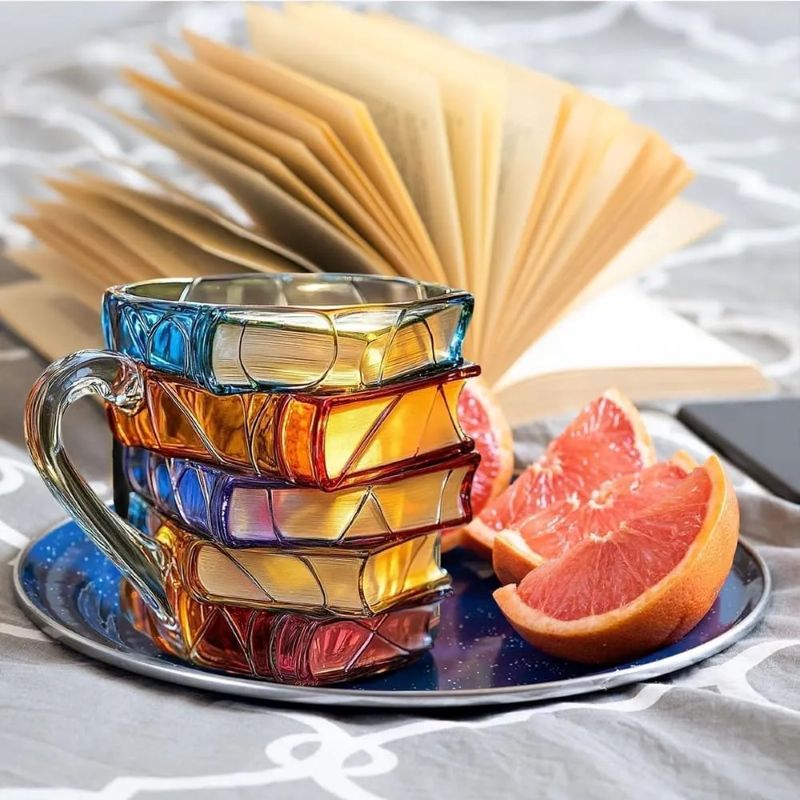 Painted Book Mug