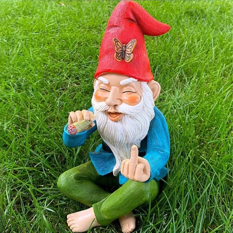 Funny Garden Gnome Statue – Cheeky Outdoor Lawn Decoration