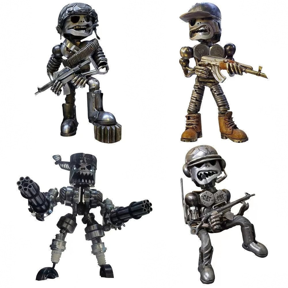 Classic Piston Skeleton Soldiers Sculpture
