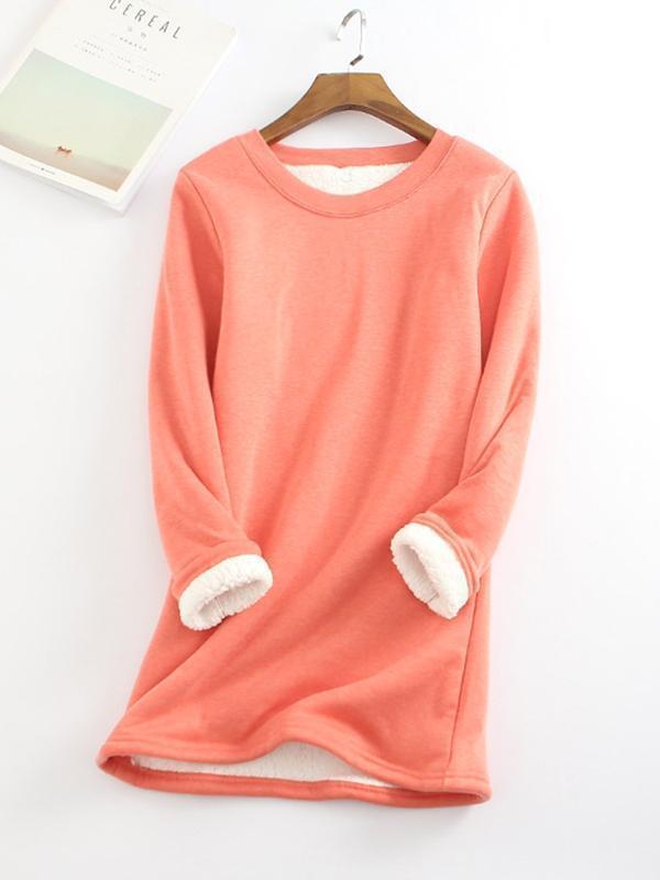 Casual Cotton Round Neck Solid Sweatshirt & Pants