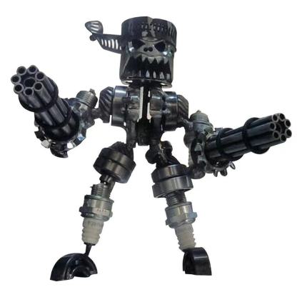 Classic Piston Skeleton Soldiers Sculpture