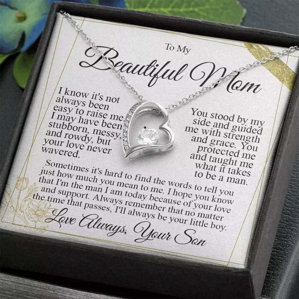 Sentimental heart necklace as a meaningful gift for a mother