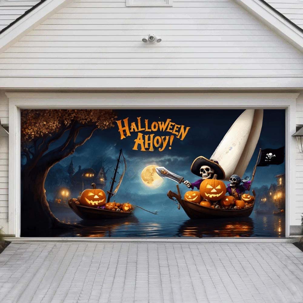 Pumpkin Pirates Halloween Garage Door Covers D466