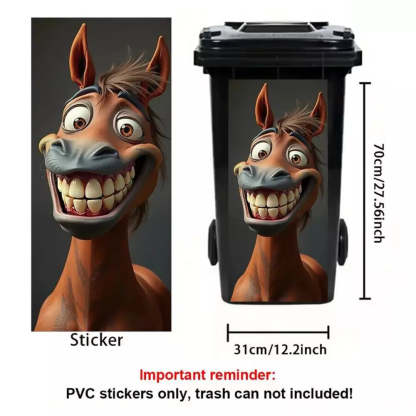 Trash can sticker measuring 27 by 12 inch