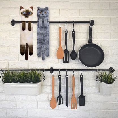 Funny Cat Hand Towels
